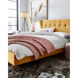 BRAND NEW AVIANA Fabric KINGSIZE Bed Frame. OCHRE. RRP £399 EACH. The Aviana Fabric Bed Frame