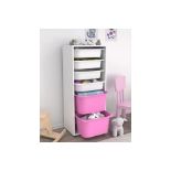 Brand New Tara Children's Toy Storage, Pink & White. RRP £129. (PO6-193). Our products bring