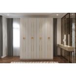 Brand New Our Country 4 Door Wardrobe, White & Gold. RRP £529. (HI3-154). Our products bring