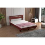 Brand New Alpie Double Bed, 140 x 200 cm, Walnut. RRP £319. (AM6-821)
