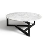 Brand New Vley Marble Coffee Table, White & Black. RRP £709. (WD5-166). Put your feet up on one of