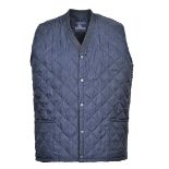 18 x Portwest Kinross, Body Warmer, Unisex, Navy Blue, Nylon, Small. RRP £27.49 each. ER35. Two side