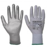 432 x PORTWEST VA120G7RXL - VA120G7R - POLYURETHANE GREY PALM GLOVE. - XS. RRP £1.21 each. ER34.