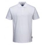 48 x PORTWEST AS21WHRS - AS21WHR - ANTI-STATIC ESD WHITE POLO SHIRT. XS. RRP £27.34 each. ER34. This