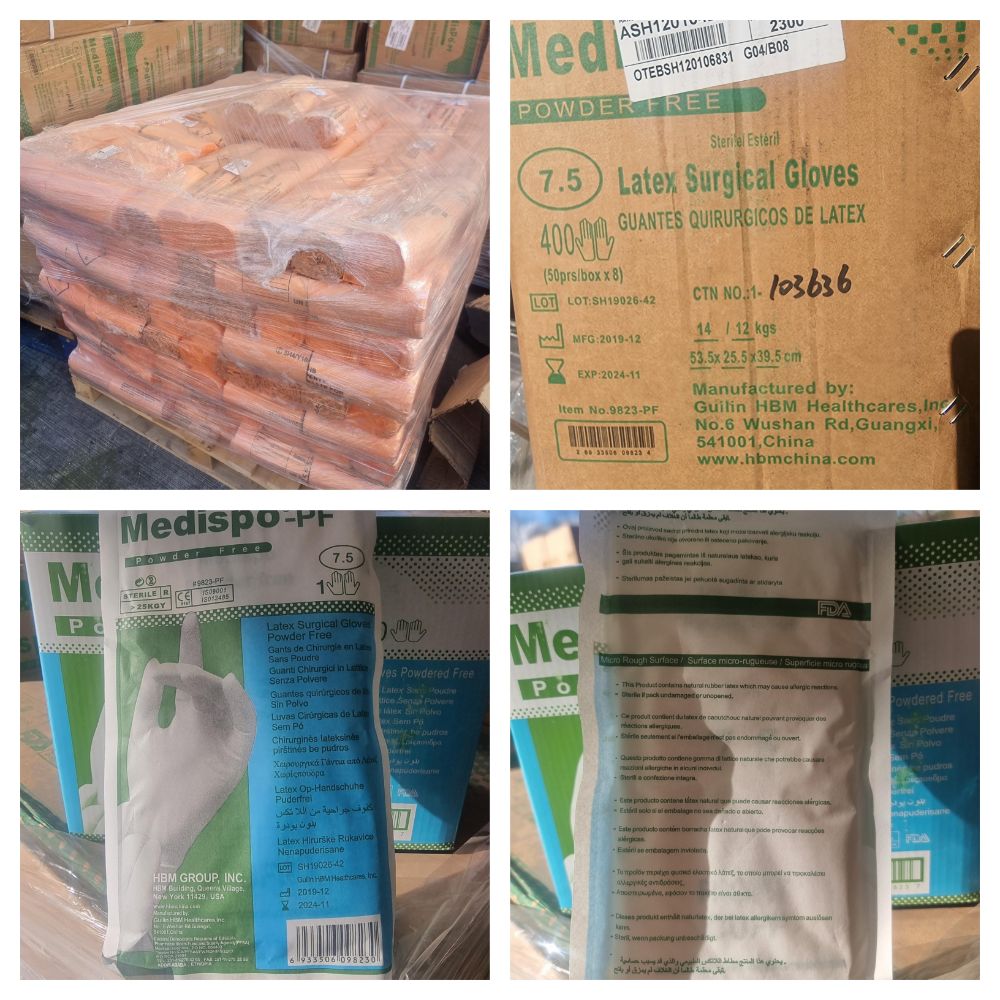 25 Pallets of Vinyl Gloves & Waste Sacks - Sold By The Pallet - Delivery Available!
