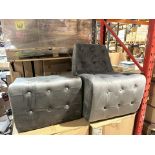 BRAND NEW GREY VELVET CHAIR AND FOOTREST SET RRP £219 R8