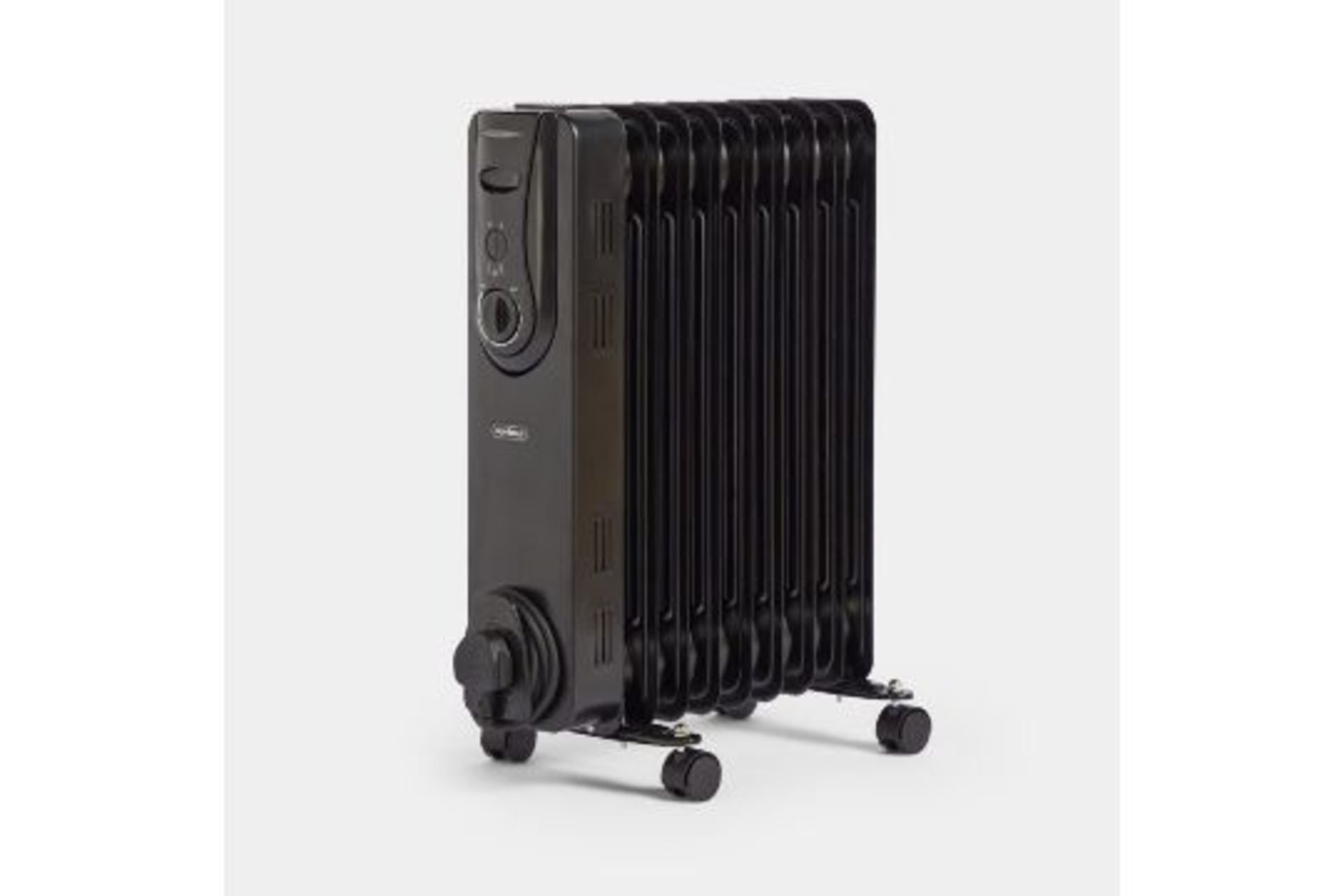9 Fin 2000W Oil Filled Radiator - Black. - ER48. Features 9 oil-filled fins to effectively heat