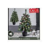 Mini Doorstep LED Christmas Tree 3ft (90cm) Pre-lit 60 Warm White Or Multicolour - ER48.