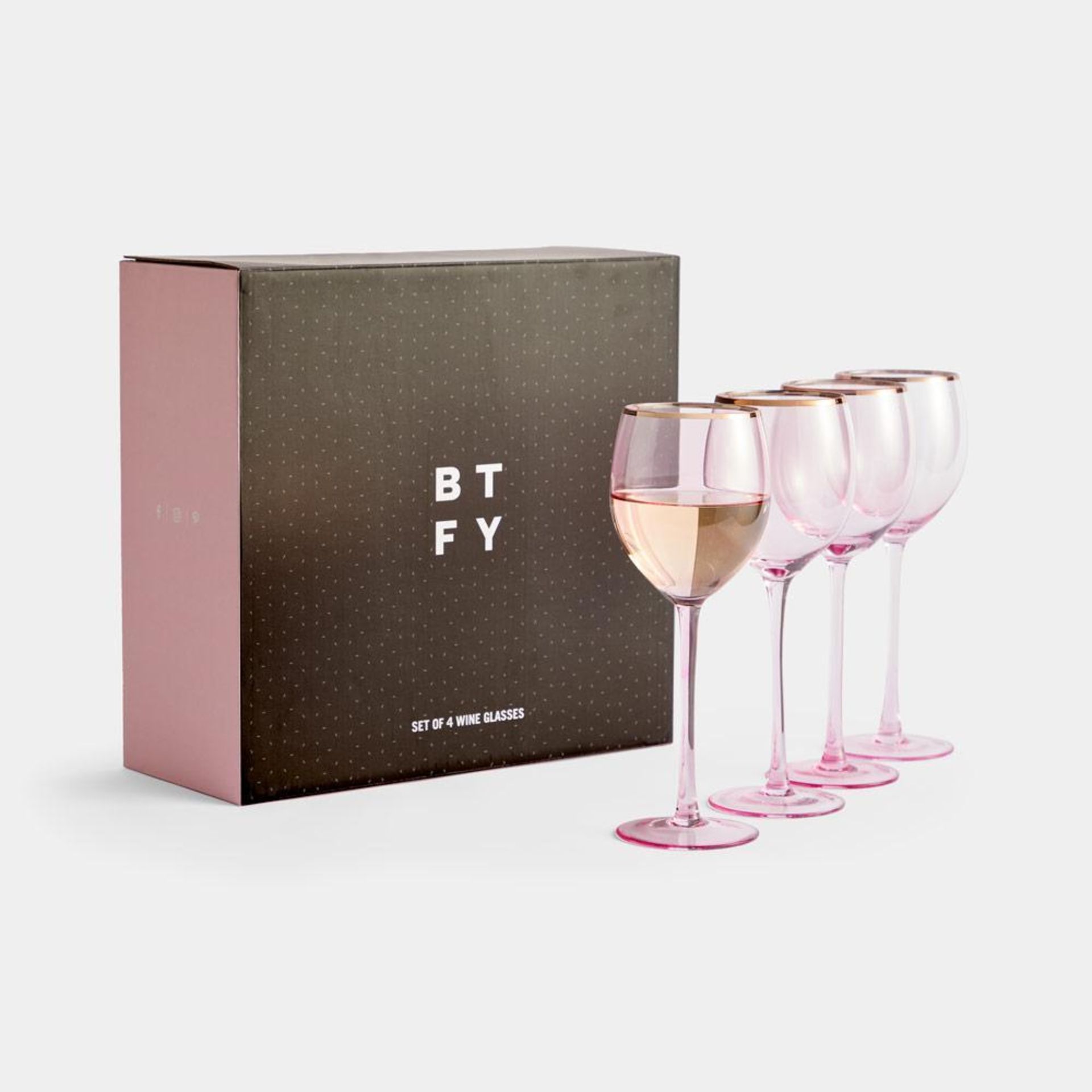 Set 4 Pink Wine Glasses - ER50. Set of 4 Pink Wine GlassesWhether its red, white or rosÃ© youâ€™re