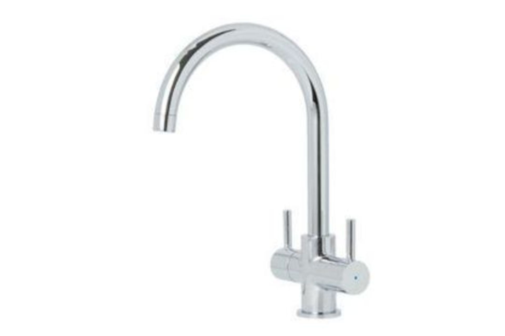 Cooke & Lewis Amsel Chrome Effect Kitchen Twin Lever Tap - ER48. Cooke & Lewis Apsley Chrome