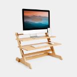 Bamboo Adjustable Sit Stand Desk Converter - ER50. Bamboo Adjustable Sit Stand Desk ConverterMake