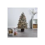 4ft Full Forrester Warm White LED Berry & Pinecone Pre-lit Artificial Christmas Tree (ER48)