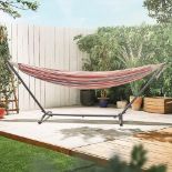 2 Person Orange Hammock with Stand - ER50. Designed for the garden and enjoying with someone