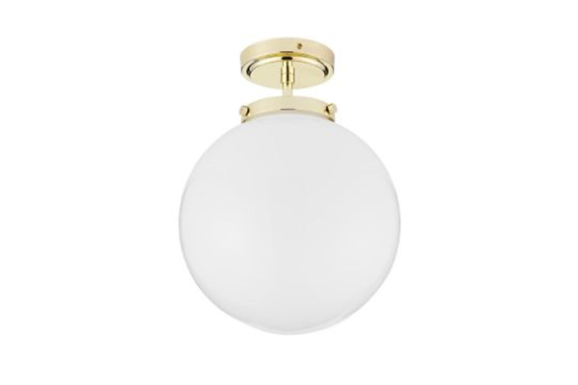 Spa Porto Single Globe Semi-Flush Ceiling Light Opal and Brass - ER48. The Spa Porto semi-flush