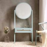 Frances Woven Rattan Standing Dressing Table with Mirror, Mint. - ER25. RRP £209.99. With a