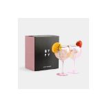 Set of 2 Pink Gin Glasses - PW. Set of 2 Pink Gin GlassesFor rose tinted nights. Finished with a