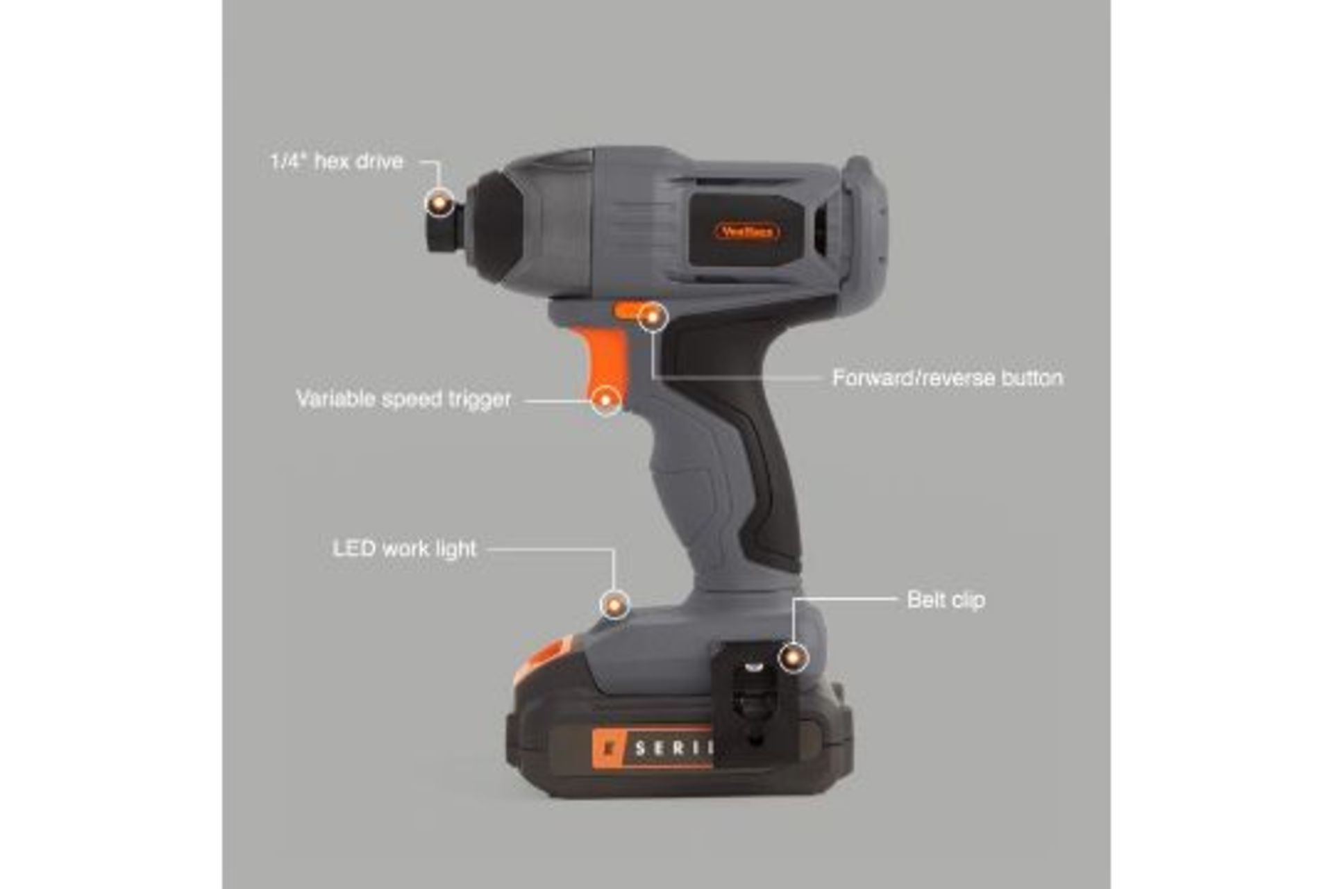 E Series Impact Driver. - PW. The impact mechanism provides a strong rotational force of 100NM of