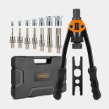 Hand Riveter Plier Set. - PW. Containing all you need to connect hard metals together, the Hand