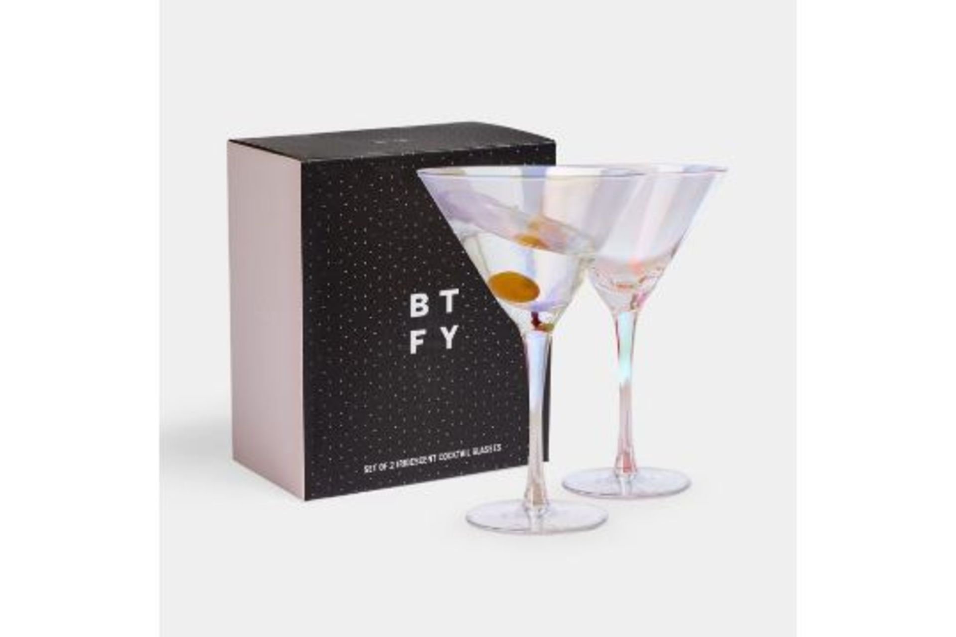 Set of 2 Iridescent Martini Glasses. - PW. Martini glasses are timeless, but we wanted to add a