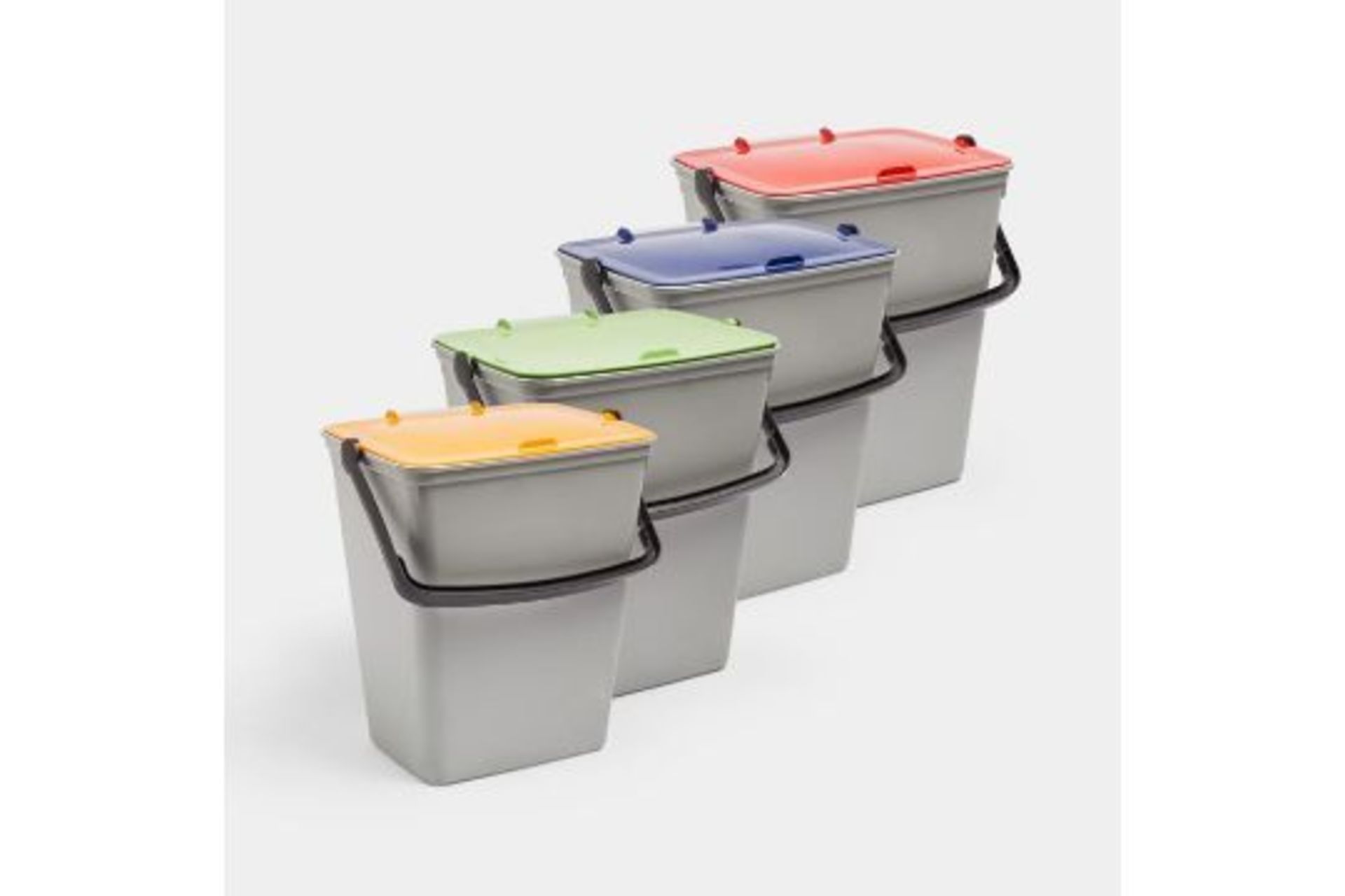 Set of 4 15L Bins. - PW. Cut the clutter and make recycling easier with this set of 4 bins. With