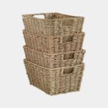 Set of 4 Seagrass Baskets. - PW. A charming addition to any room, these multi-purpose baskets