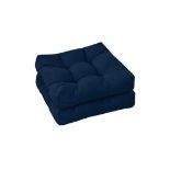 2PCS 21" X 21" Patio Chair Seat Cushion Pads Indoor/Outdoor Navy. - PW.