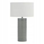 Inlight Dactyl Embossed Grey Cylinder Table Light - ER47.