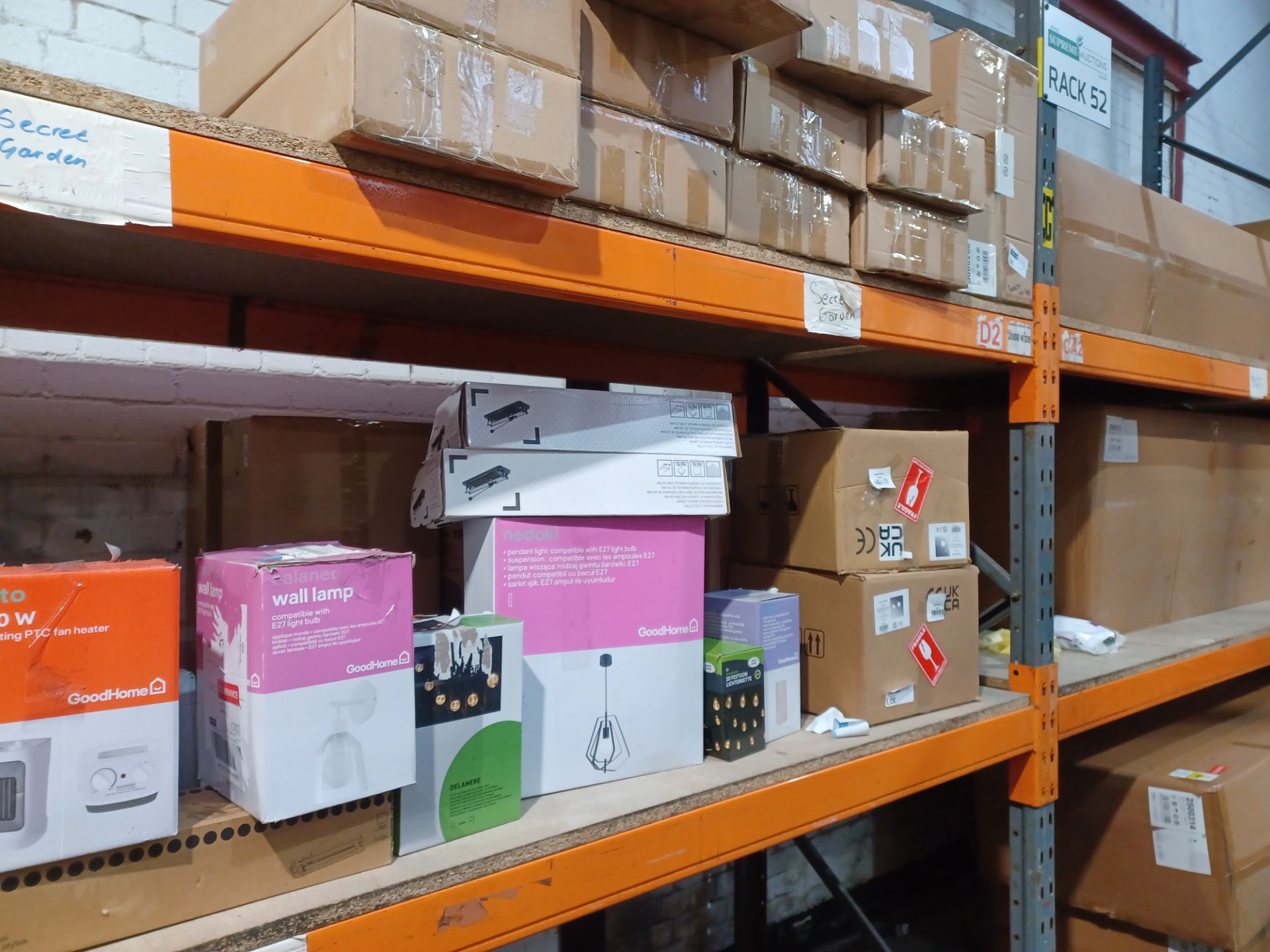 Full shelf Mixed lot to include; LED Lighting, Portable Heater, CCTV Camera, Laminate Cutters, - Image 2 of 2