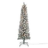 6ft Olan Snowy Pre-lit Artificial Christmas Tree - ER47.