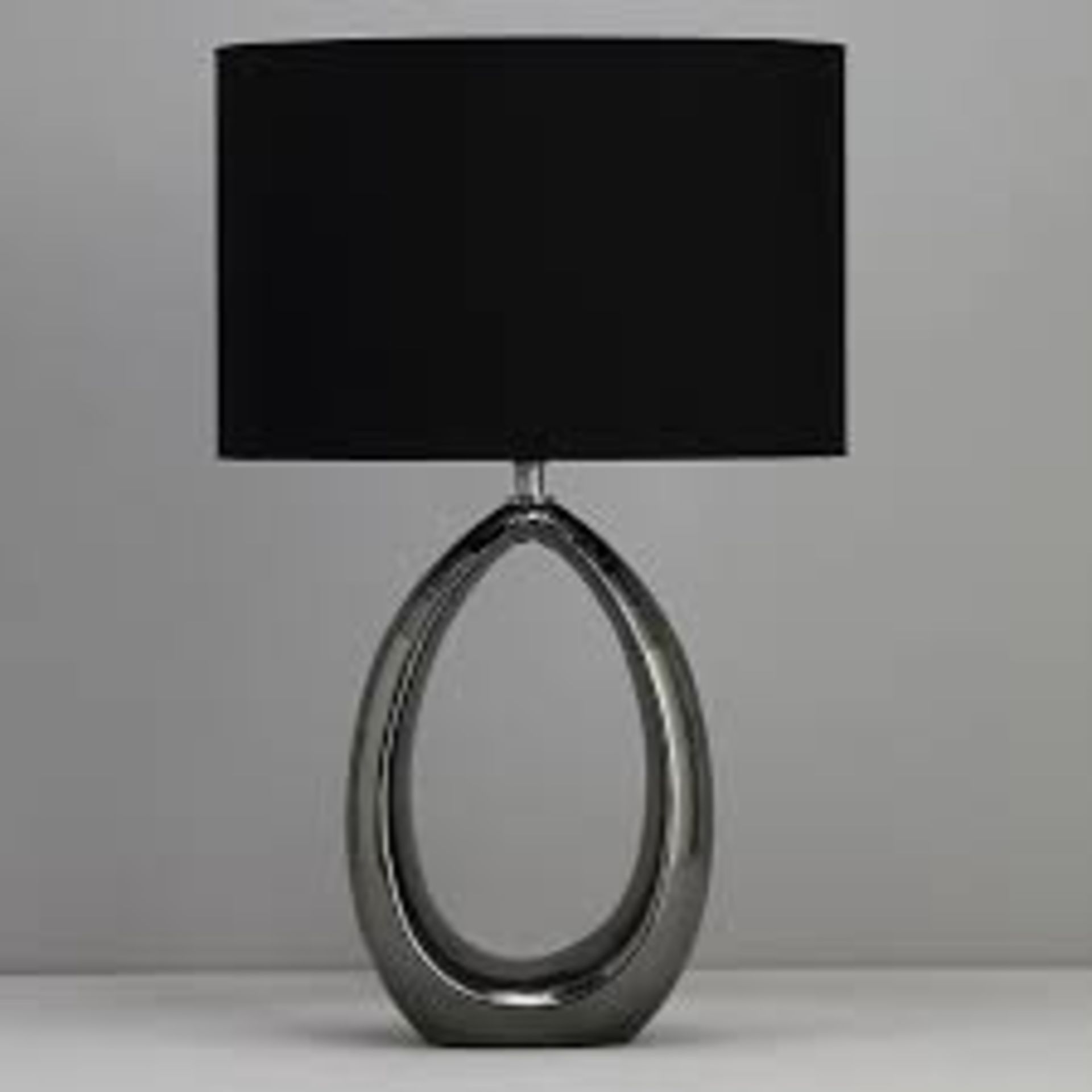 5020024407802 Inlight Eirene Textured Gun Metal Gunmetal Effect Oval Table Light - ER47.