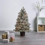 4ft Full Forrester Warm White LED Berry & Pinecone Pre-lit Artificial Christmas Tree - ER47.