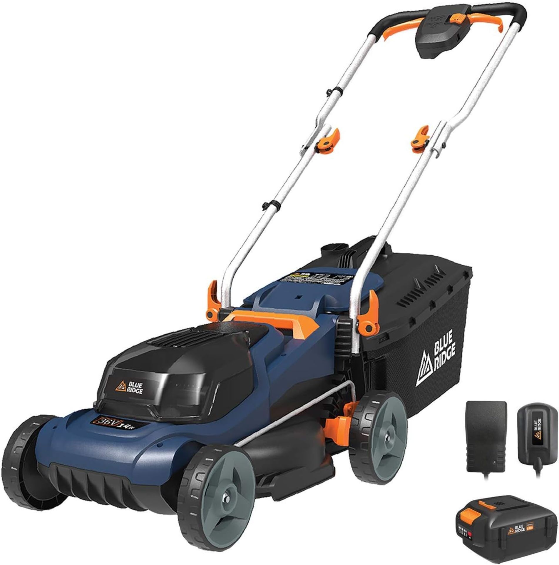 TRADE LOT 5 X NEW & BOXED BLUE RIDGE 36V Cordless Lawnmower with 2.0 Ah Li-ion Battery. RRP £229 - Image 2 of 5
