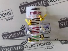 180 X NEW PACKS OF 6 MILLIE ACCESSORIES ANIMAL HAIR CLIPS. RRP £4.99 EACH. (ROW13)