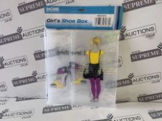 72 x NEW & PACKAGED GIRLDS LUXURY SHOE STORAGE BOXES. (ROW11.3/18.4)