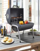 4x BRAND NEW Tabletop Oil Drum Barbeque Grill. RRP £59.99 EACH. Black steel firebowl with enamel