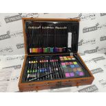 2 X BRAND NEW 142 PIECE PREMIUM ART SETS IN WOODEN CASE R6.5/6.6