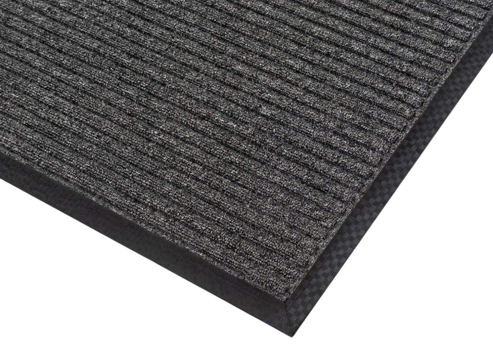 2 X NEW 1.2M X 1.5M HEAVY DUTY INDUSTRIAL RIBBED ENTRANCE MAT IN GREY