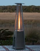 BRAND NEW BOXED COMMERCIAL PYRAMID PATIO HEATER (APPROX 2.3M TALL X 50CM WIDE X 50CM DEEP)