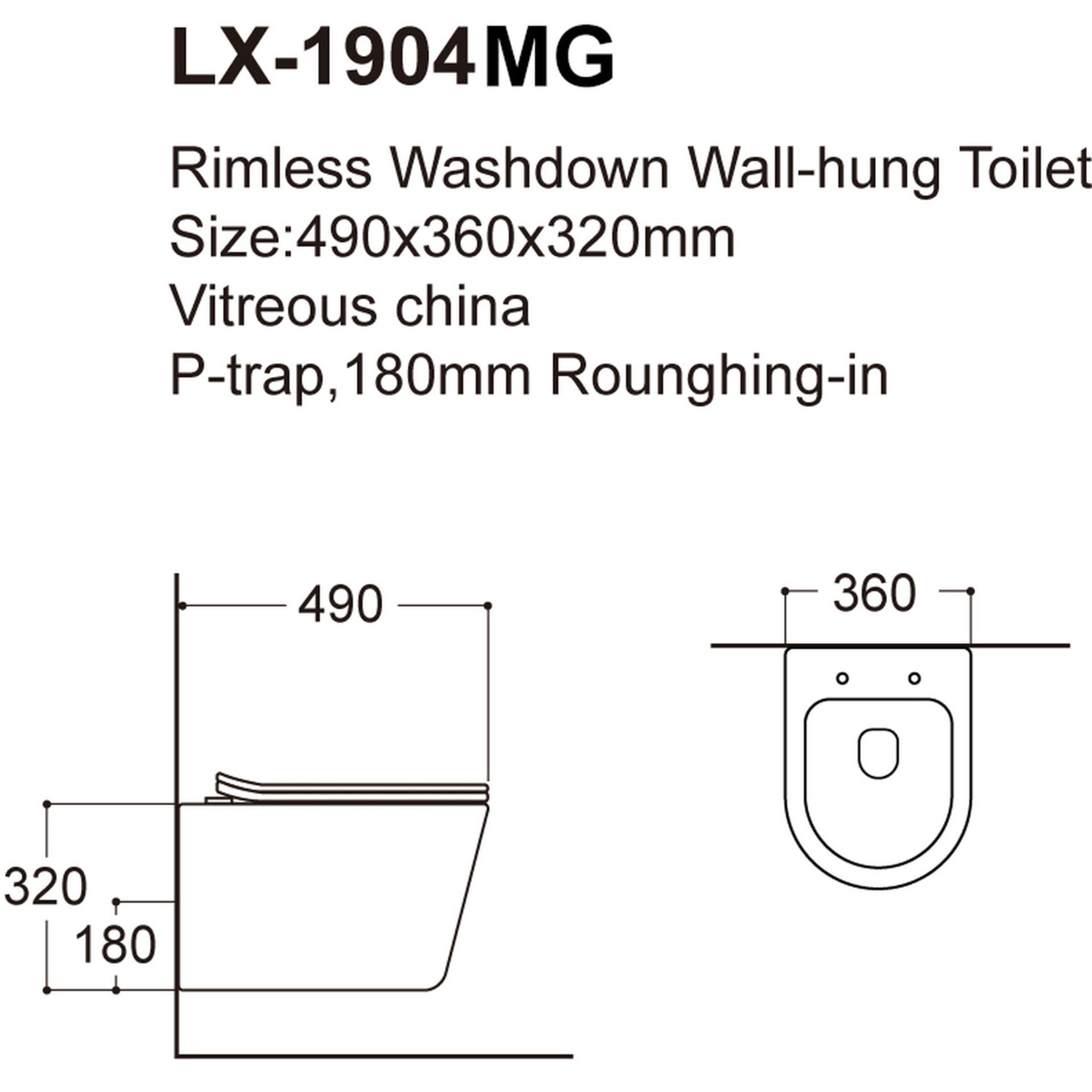 NEW & BOXED KARCENT Circular Rimless Wall Hung Toilet MATT GREY. This Rimless wall-hung toilet has a - Image 2 of 2