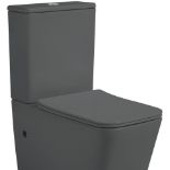 NEW & BOXED KARCENT Square Floor Standing Two Piece Toilet MATT GREY. This square floor standing 2-