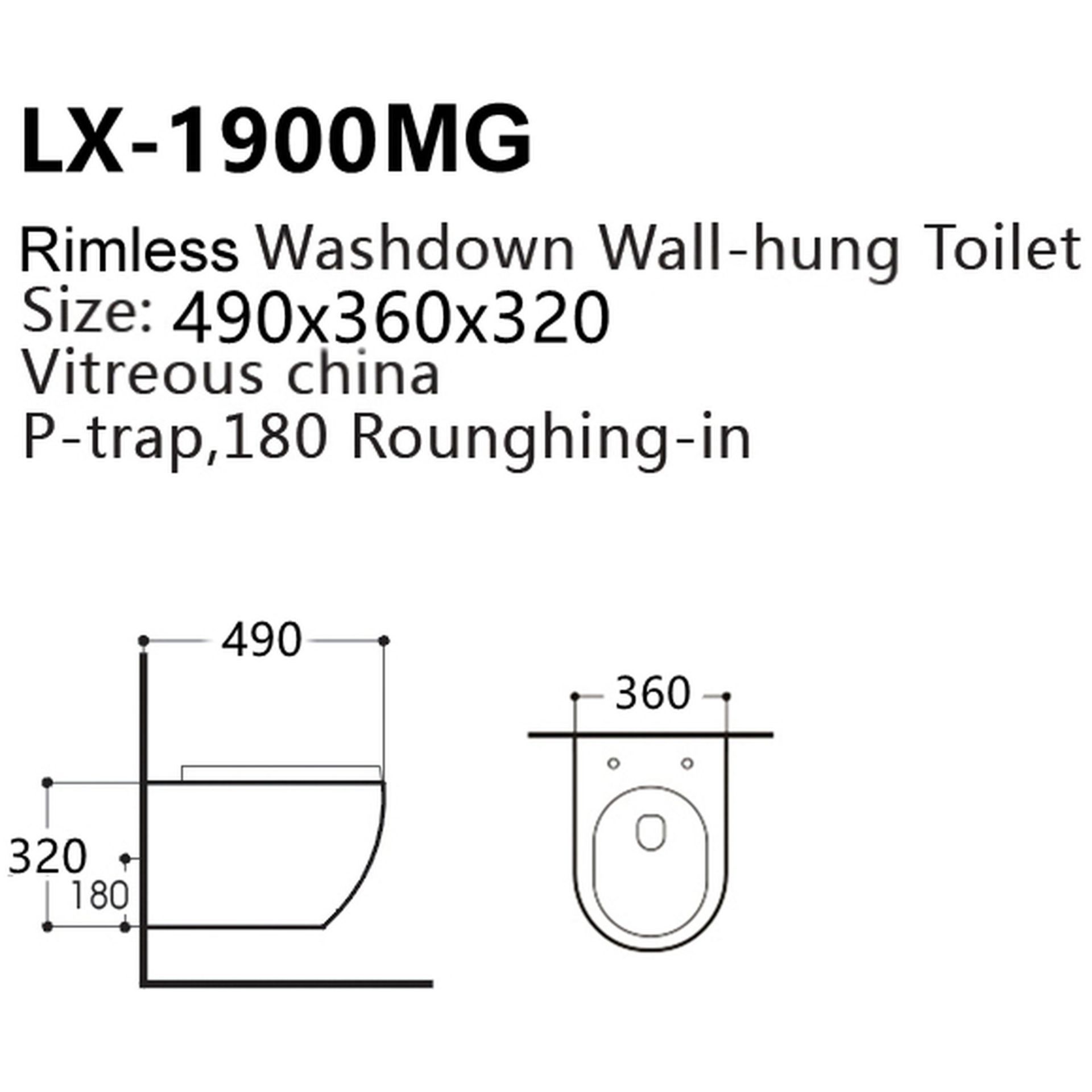 NEW & BOXED KARCENT Rimless Wall Hung Toilet MATT GREY. This Rimless Matt Grey wall-hung toilet - Image 2 of 2