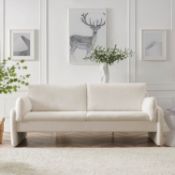 Clapham 3-Seater Ecru Boucle Sofa. - ER20. RRP £659.99. With S-shaped coil wrapped with foam and