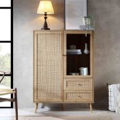 Frances Woven Rattan Display Cabinet, Natural. - ER20. RRP £359.99. Natural materials meets