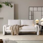 Hampstead White Boucle Curved 3-Seater Sofa. - ER20. RRP £719.99. Reinvigorating modernist style for