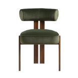 Ophelia Moss Green Velvet Dining Chair. - ER23. RRP £199.99. Combining sumptuous moss green velvet