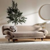 Solna 2-Seater Sofa Bed, Mink Velvet. - ER20. RRP £509.99. Upholstered in sumptuous mink colour