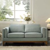 Dipley Sage Fabric Sofa, 2-Seater. - ER20. RRP £689.99. Designed with track armrests and solid