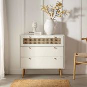 Anya Woven Rattan Chest of 3 Drawers in White. - ER29. RRP £199.99. Our Anya drawer chest is