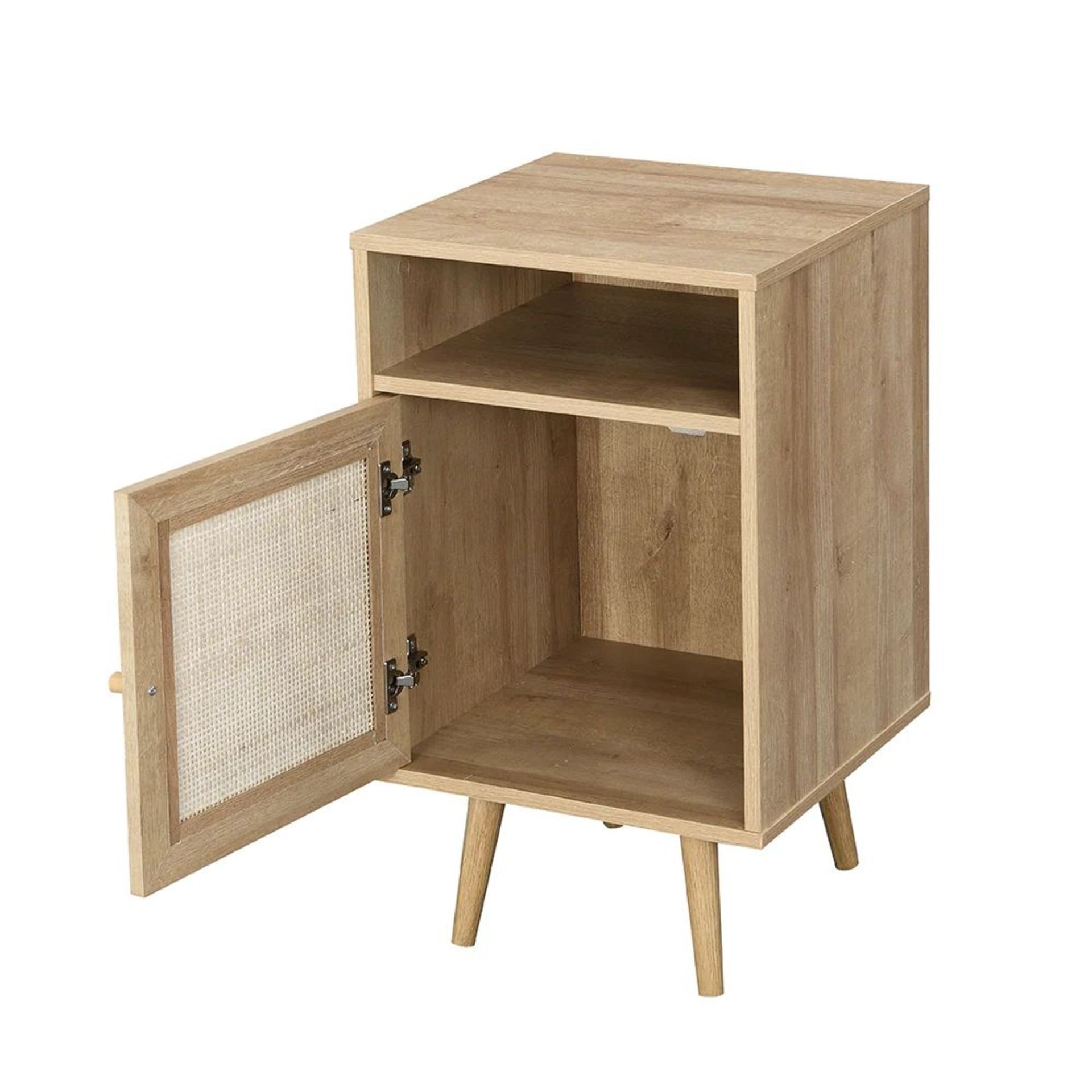 Frances Woven Rattan 1-Door Bedside Table in Natural Colour. - ER29. RRP £149.99. Our Frances - Image 2 of 4