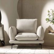 Obriel Oatmeal Fabric Armchair. - ER20. RRP £419.99. With a modern and inviting look, our Obriel